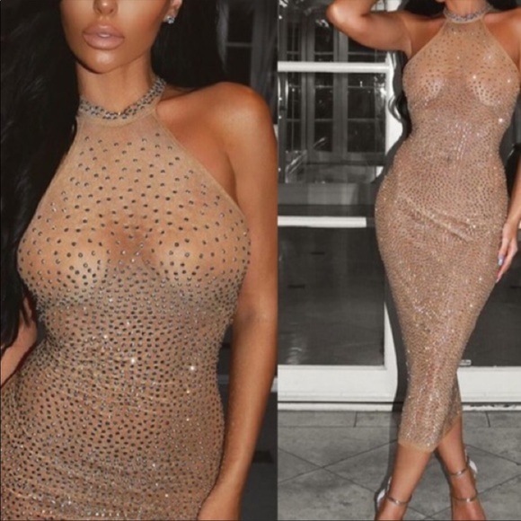 Fashion Nova Dresses & Skirts - Fashion nova Glo Up Reinestone Dress